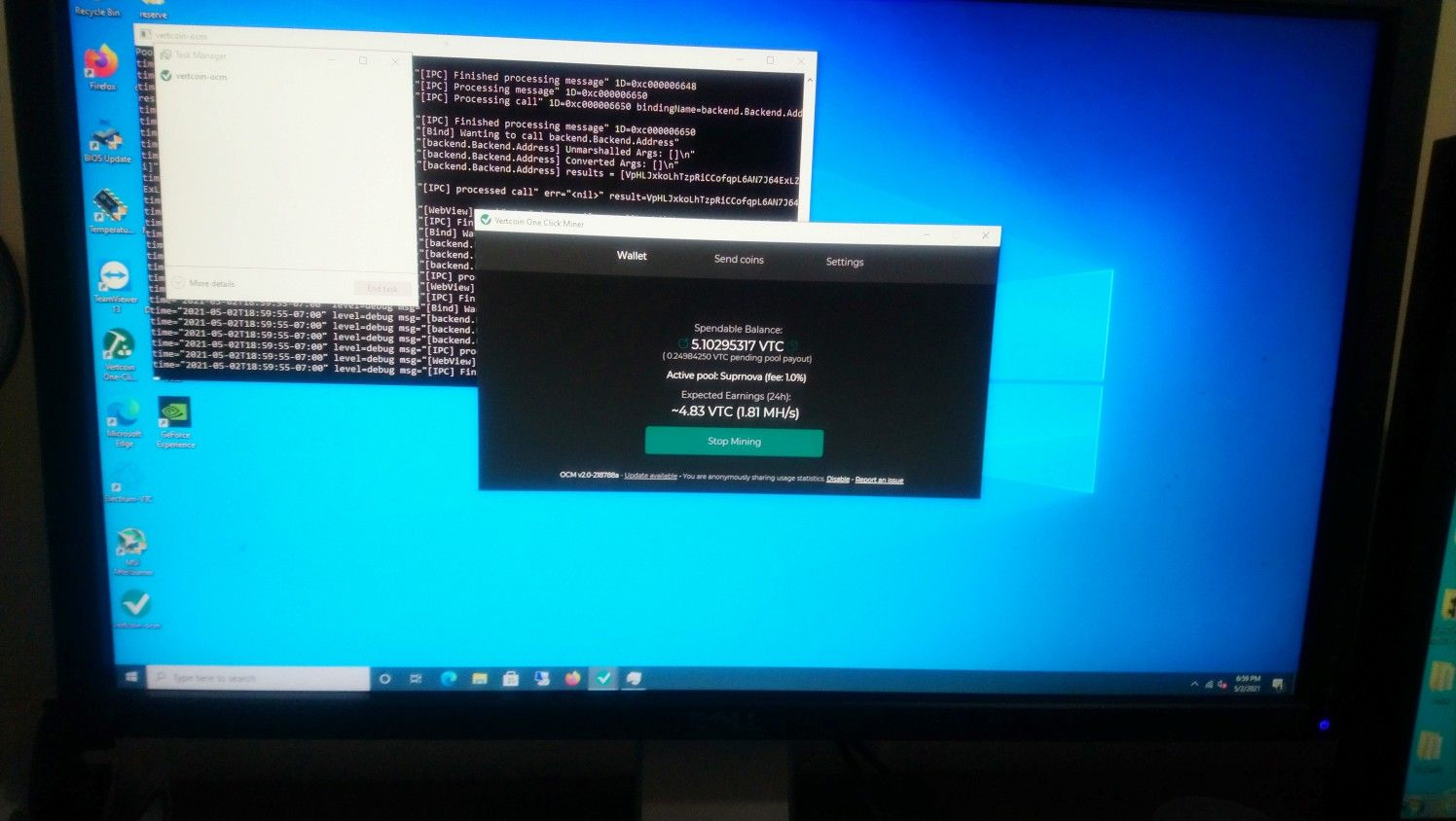 Dogecoin Miner (6x GTX 1060 6GB) and Alienware Aurora desktop