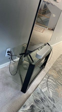 Modern Black Glass TV Stand