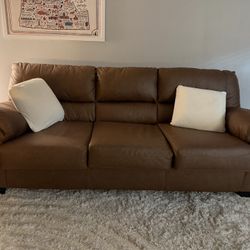 Faux Leather Couch Sofa