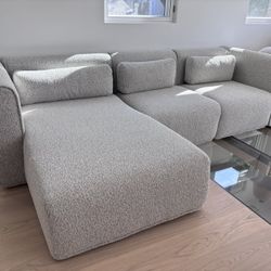 $1,960 OBO 🛋 Koala 3.5-Seater Chaise Sofa – Limestone