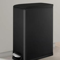 13.2 Gal Slim Kitchen Trash Can with Lid, 50L Stainless Steel Garbage Can, Large Kitchen Rubbish Can, Step Trash Bin w/Foot Pedal and Inner Bucket, Ba