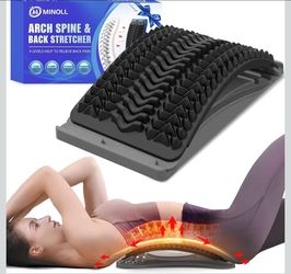 Back Stretcher for Lower Back Pain Relief, Multiple Level Adjustable Arch Lumbar Back Cracker Board, Back Cracking Device, Back Massager for Scoliosis