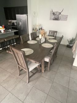 Dining room table and chairs