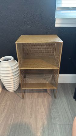 Brass side end table / nightstand
