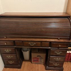 Solid Wood Roll Top Desk