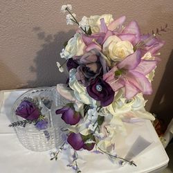 BRIDAL BOUQUETS SET OF 3  Bridesmaids Artificial Wedding Flowers