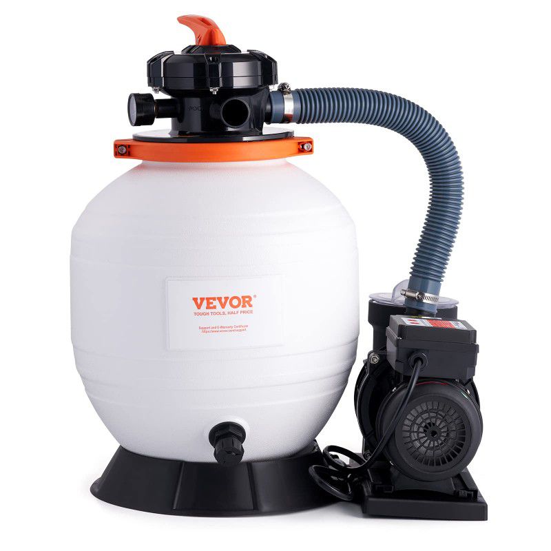 VEVOR Sand Filter Pump for Above Ground Pool, 14" Sand Filter, 3/4 HP Pool Pump w/ Automatic Timer, 3000GPH, 115V, 6 Way Valve, Sand Filter Combo Set,