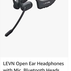 LEVN Open Ear Headphones with Mic, Bluetooth Headset with Microphone,