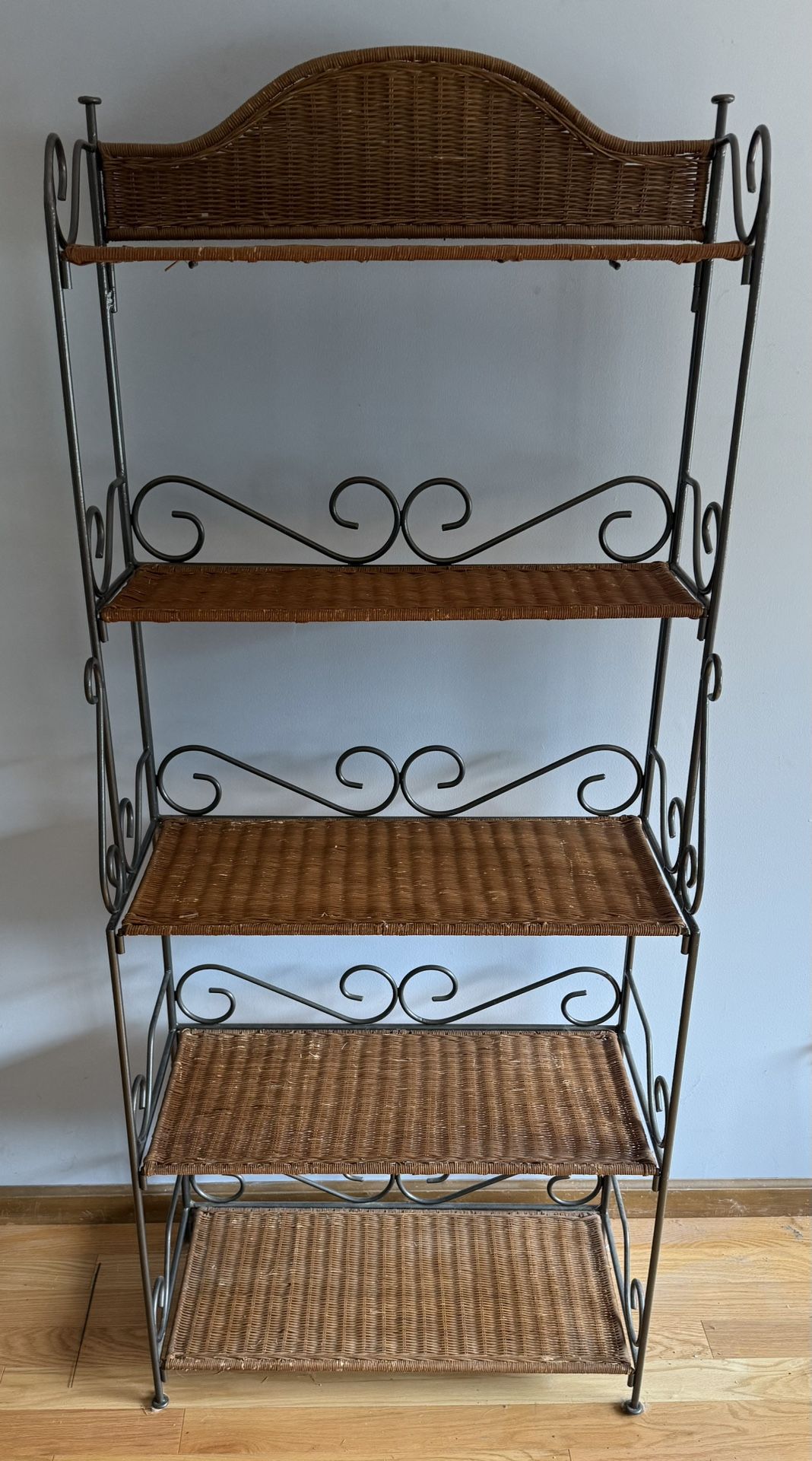 Wrought Iron Ratan Bakers Rack