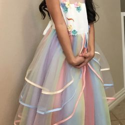 Unicorn Floor Length Dress Size 7/8