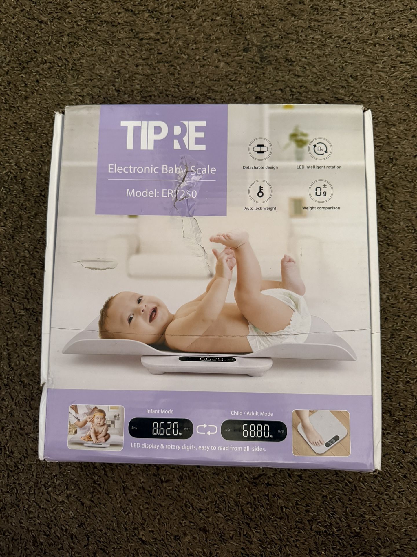 NEW TIPRE Electronic Baby Scale Technology 2 In 1 Detachable Tray Model ER7250