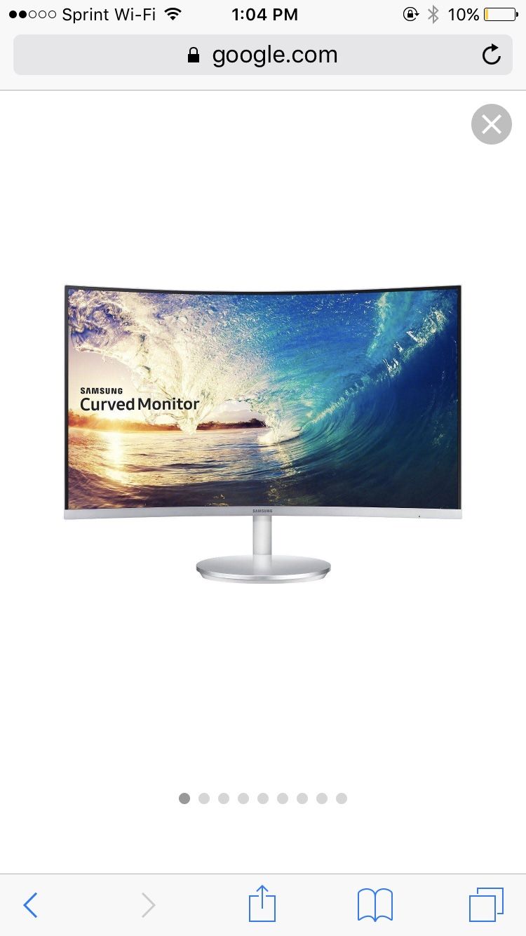 White Samsung 27 in Curved Monitor