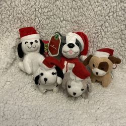 Plush Christmas Puppies Lot