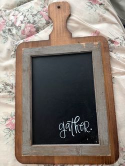 Rustic Wood Paddle Chalkboard Sign