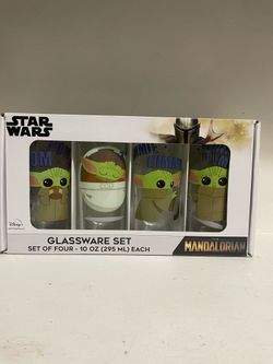 Star Wars Mandalorian The Child 4-piece Glass Tumbler Set