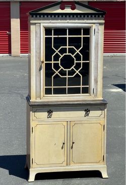 Vintage Chinoiserie Display Cabinet with Glazed Door