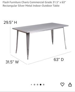 Silver metal table
