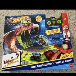 Hot wheels monster truck snake slam takedown new