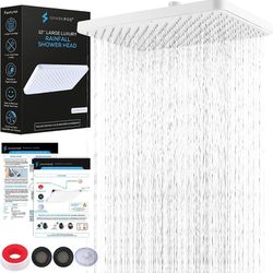 Sparkpod 12 Inch Rectangle Rain Shower Head - Ceiling or Wall Mount