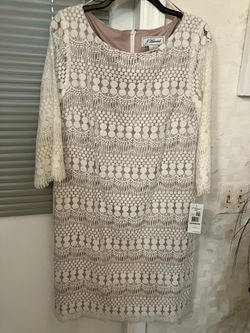 Ladies Dress Jay Howard Size 14, Beige With Ivory Color Lays