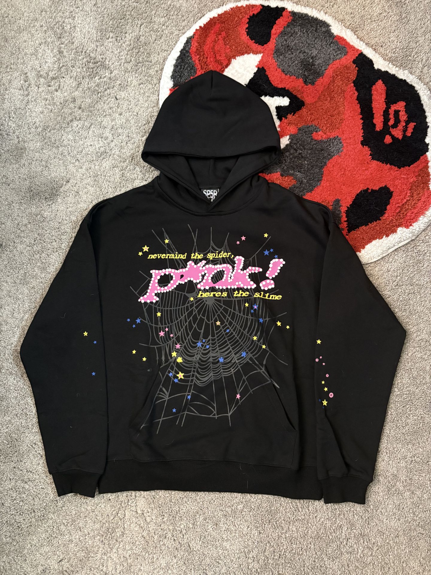 Sp5der “p*nk” hoodie - black