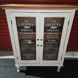 Country Spring Antique Farmhouse Bathroom Cabinet 