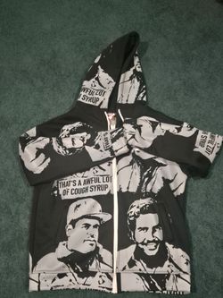 That's A Awful Lot of Cough Syrup Graphic Zip-Up Hoodie
