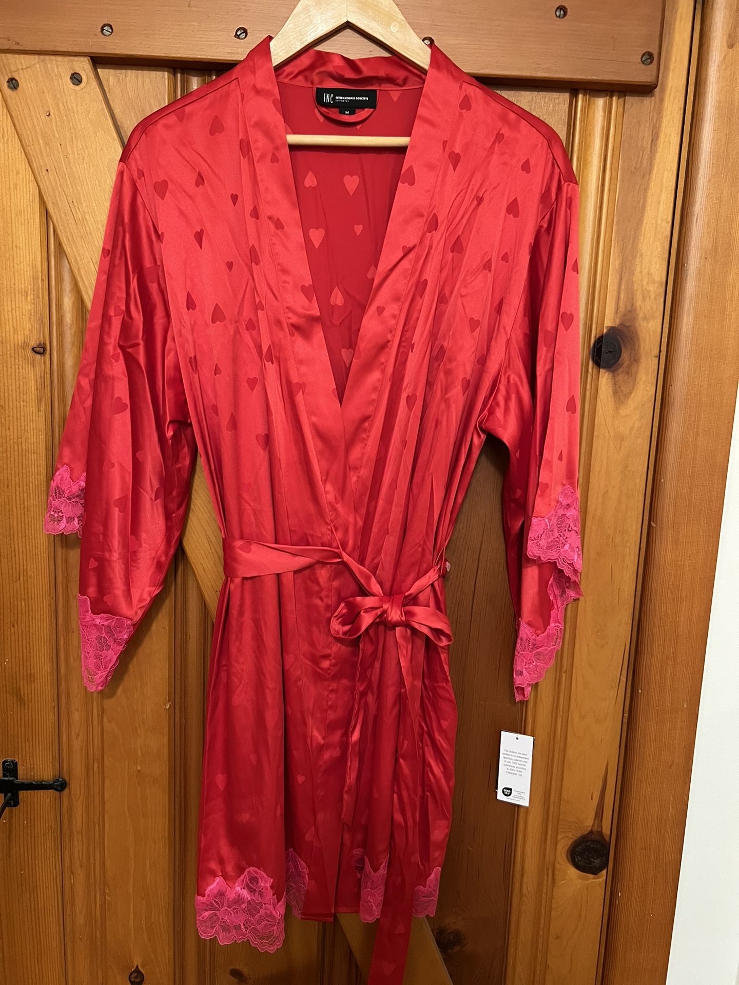 INC Lace-trimmed Wrap Robe