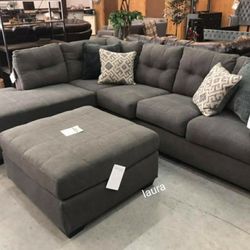 
🌇ASK DISCOUNT COUPOn<New Furnitures sofa loveseat living room set sleeper couch daybed <maier Charcoal Gray Raf Or Laf Sectional Ashley 