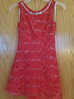 Girls Lace and Sequin pearl dress Sz 8