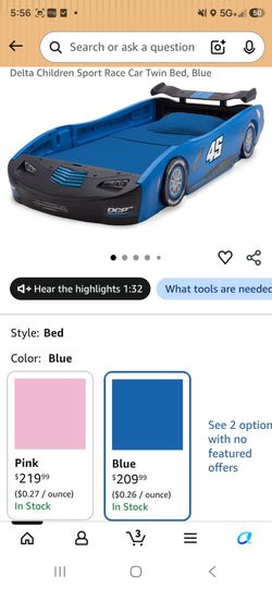 Delta Children Sport Race Car Twin Bed Blue