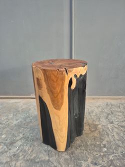Solid Teak Wood Side Table/ Stool 19.6”H, Brand new in box