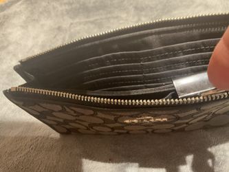 Pewter Gray Canvas Coach Wallet