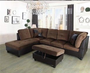Sectional and ottoman