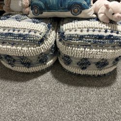 Two Matching Ottomans 