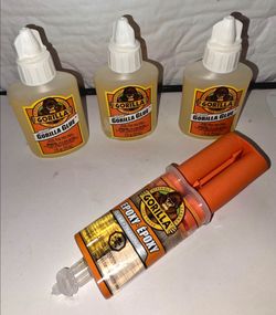 Gorilla Glue Bundle – White Gorilla Glue + Clear Epoxy – 4 Pack – $10