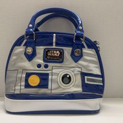 Disney Star Wars Loungefly R2D2 Dome Satchel Leather Handbag - Blue/White/Silver