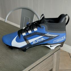 Nike Alpha Menace Elite 4 Football Cleats Black/Blue/White Size 11.5