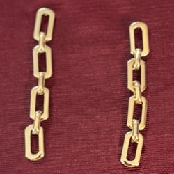Gold Chain Drop Earrings 14K Plated New!!