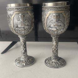 Metal Wine Glasses 