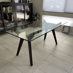 Crate & Barrel Glasstop Table
