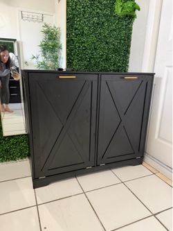 Double Tilt out Trash Cabinet