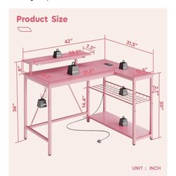 Gamer Desk Pink