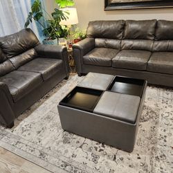 Sofa, Love Seat, and Ottoman 