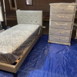 New Twin Bed Set! Mattress Included!