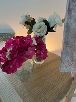 Silk Florals/ Silk Flower Arrangement/ Faux Flowers with FREE Vase
