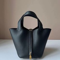 Lock Bag Black Leather
