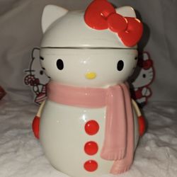 Hello Kitty Christmas Snowman Cookie jar
