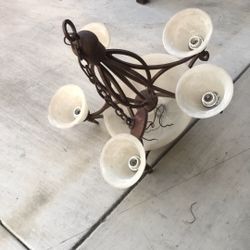 Big Chandelier As It Is.  Five Lights And Three Small Ones. $75.