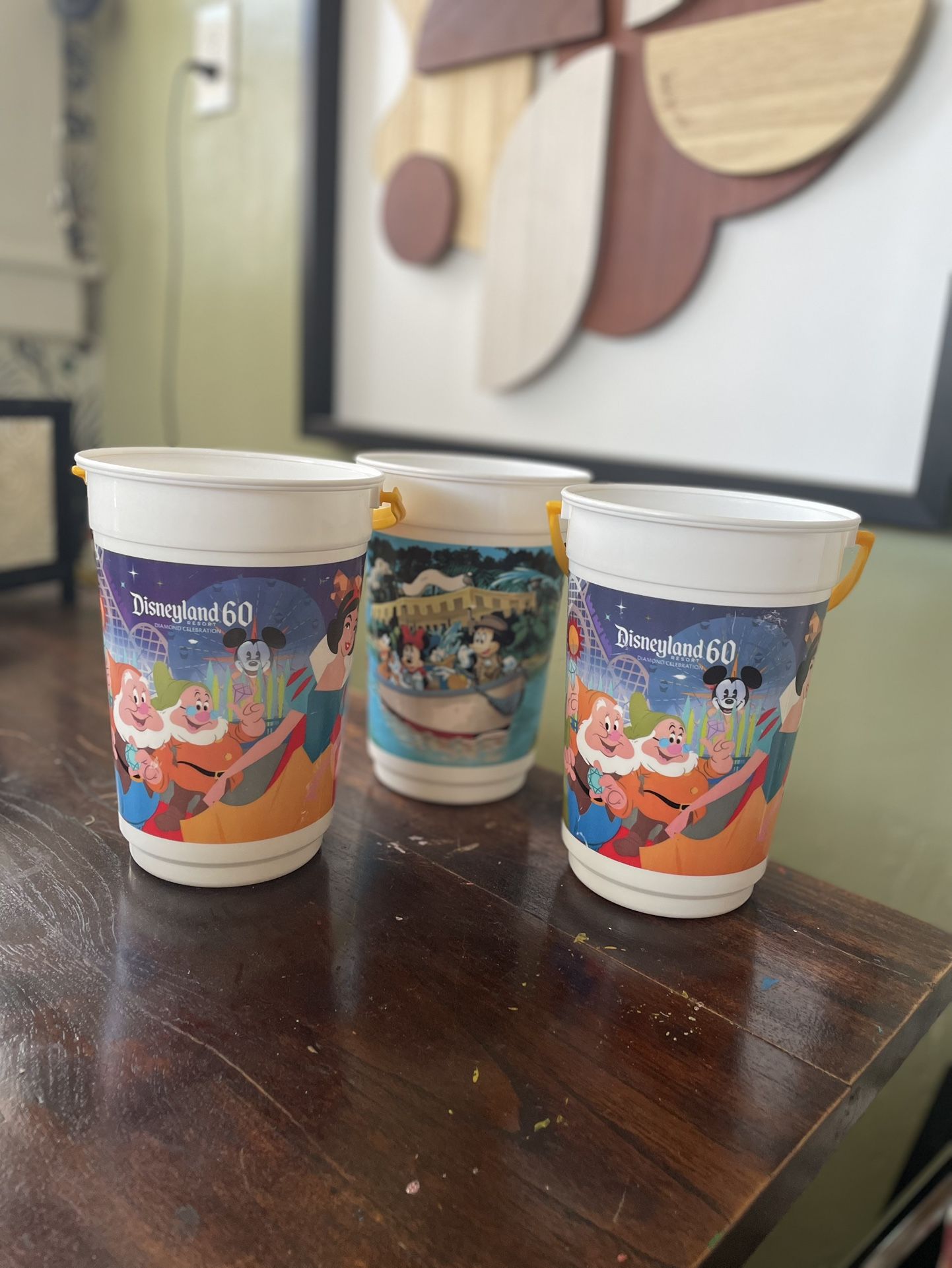 Lot Of 3 Disneyland 60 Diamond Anniversary Popcorn Buckets